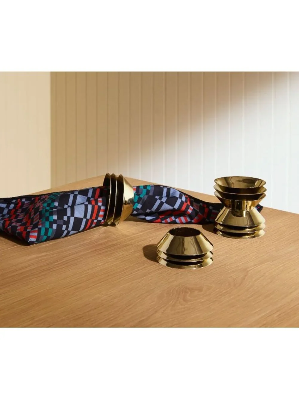 Set Of 4 West Elm Metal Napkin Rings - Modern Design - Made In India